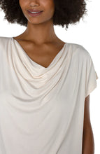 Load image into Gallery viewer, Short Sleeve Draped Cowl Neck Knit Top
