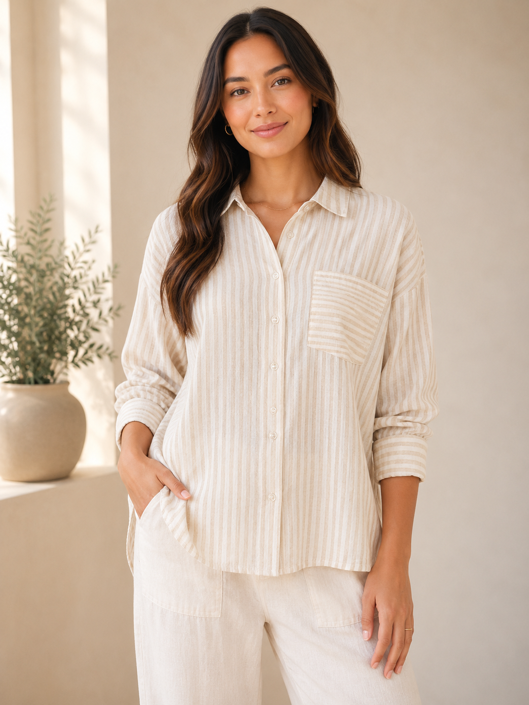 L/S Multi Stripe Button Down
