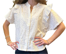 Load image into Gallery viewer, Embroidered Blouse with Flange Sleeve
