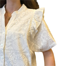 Load image into Gallery viewer, Embroidered Blouse with Flange Sleeve
