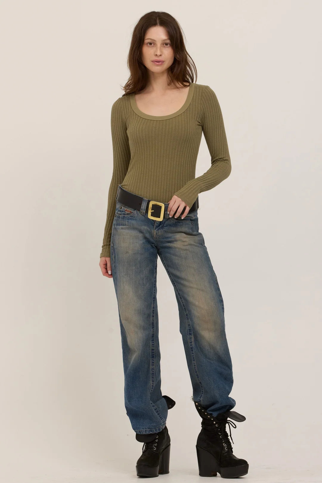 What's The Scoop Washed Rib L/S