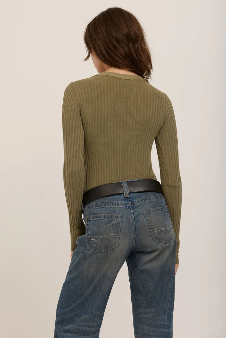 What's The Scoop Washed Rib L/S