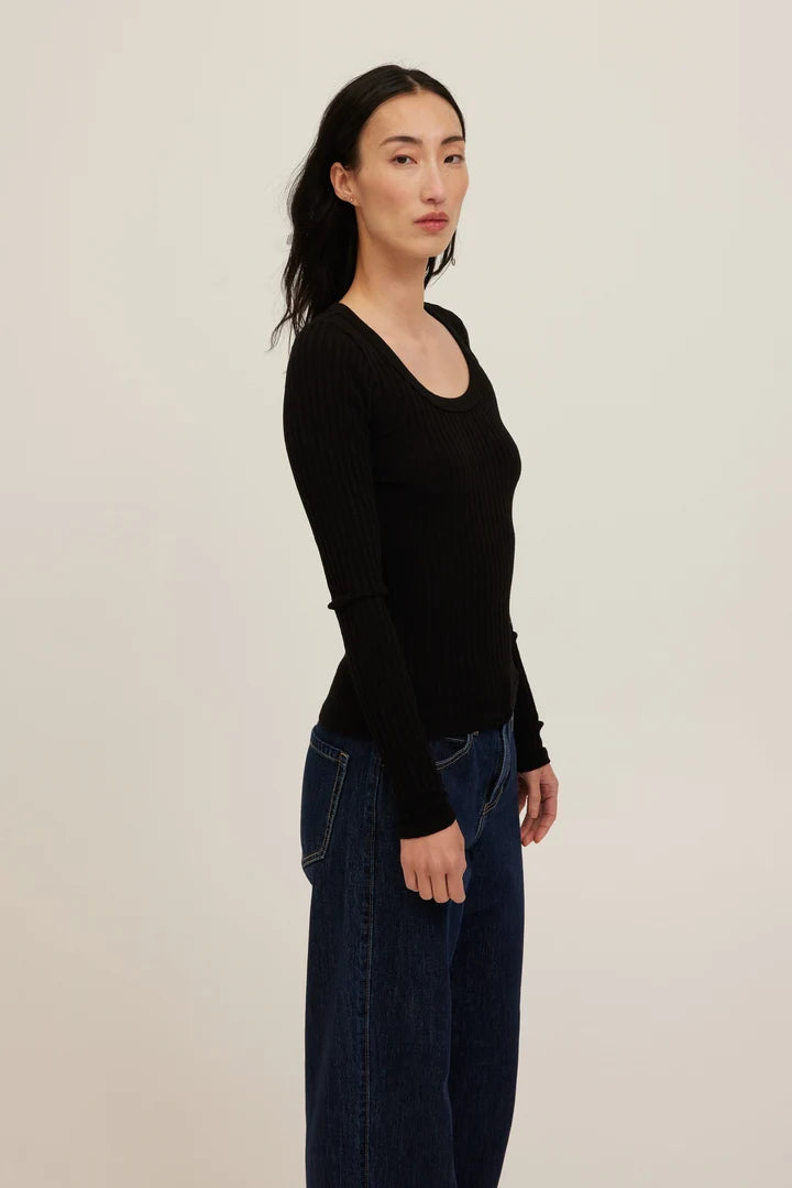 What's The Scoop Washed Rib L/S