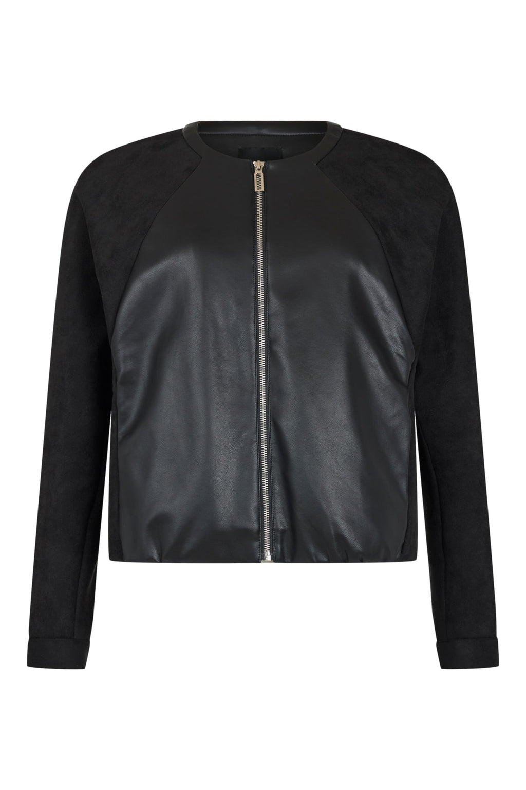 Faux Leather Mix Media Jacket