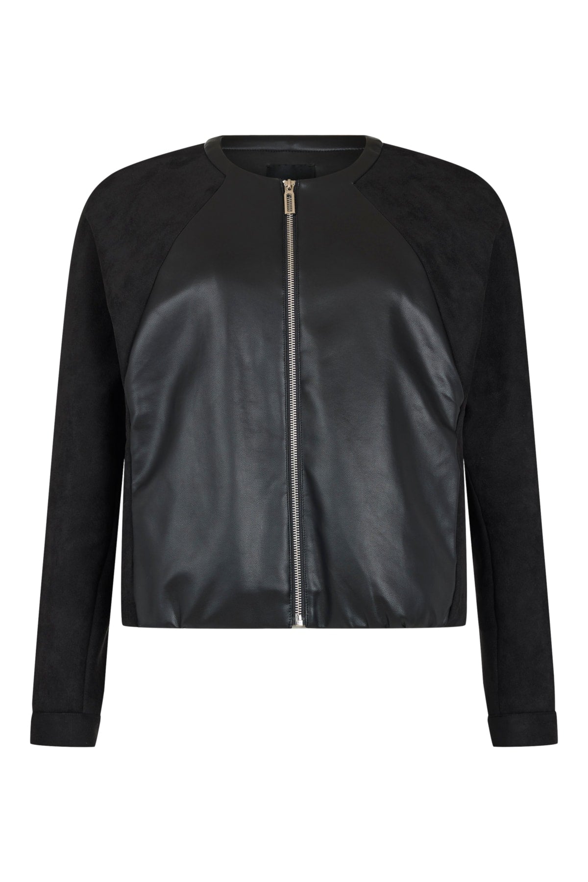 Faux Leather Mix Media Jacket