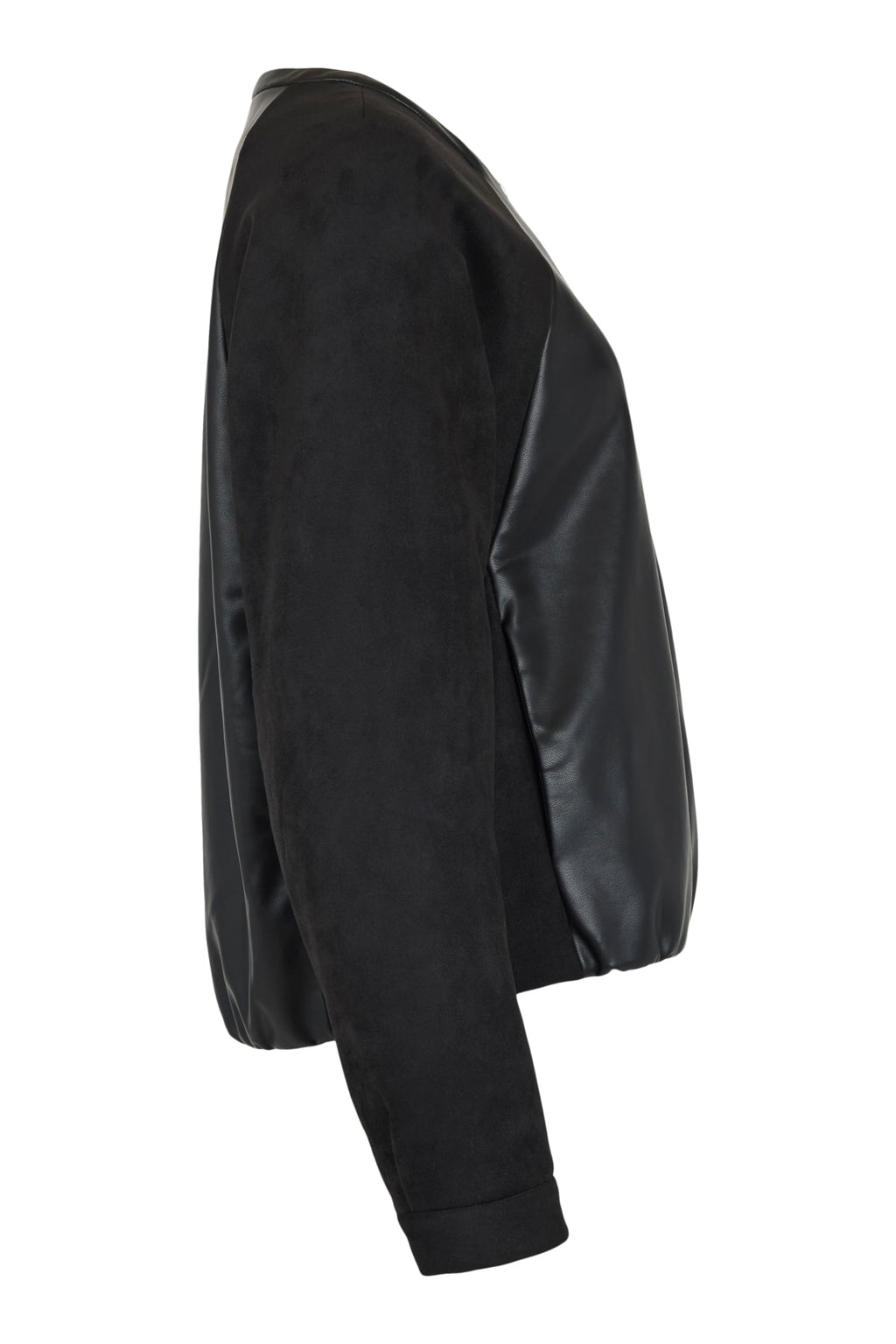 Faux Leather Mix Media Jacket