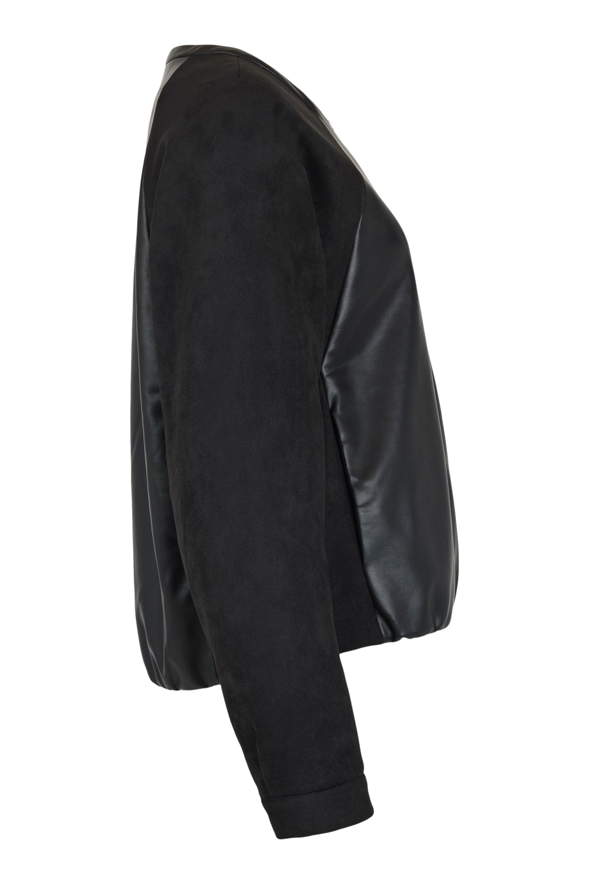 Faux Leather Mix Media Jacket