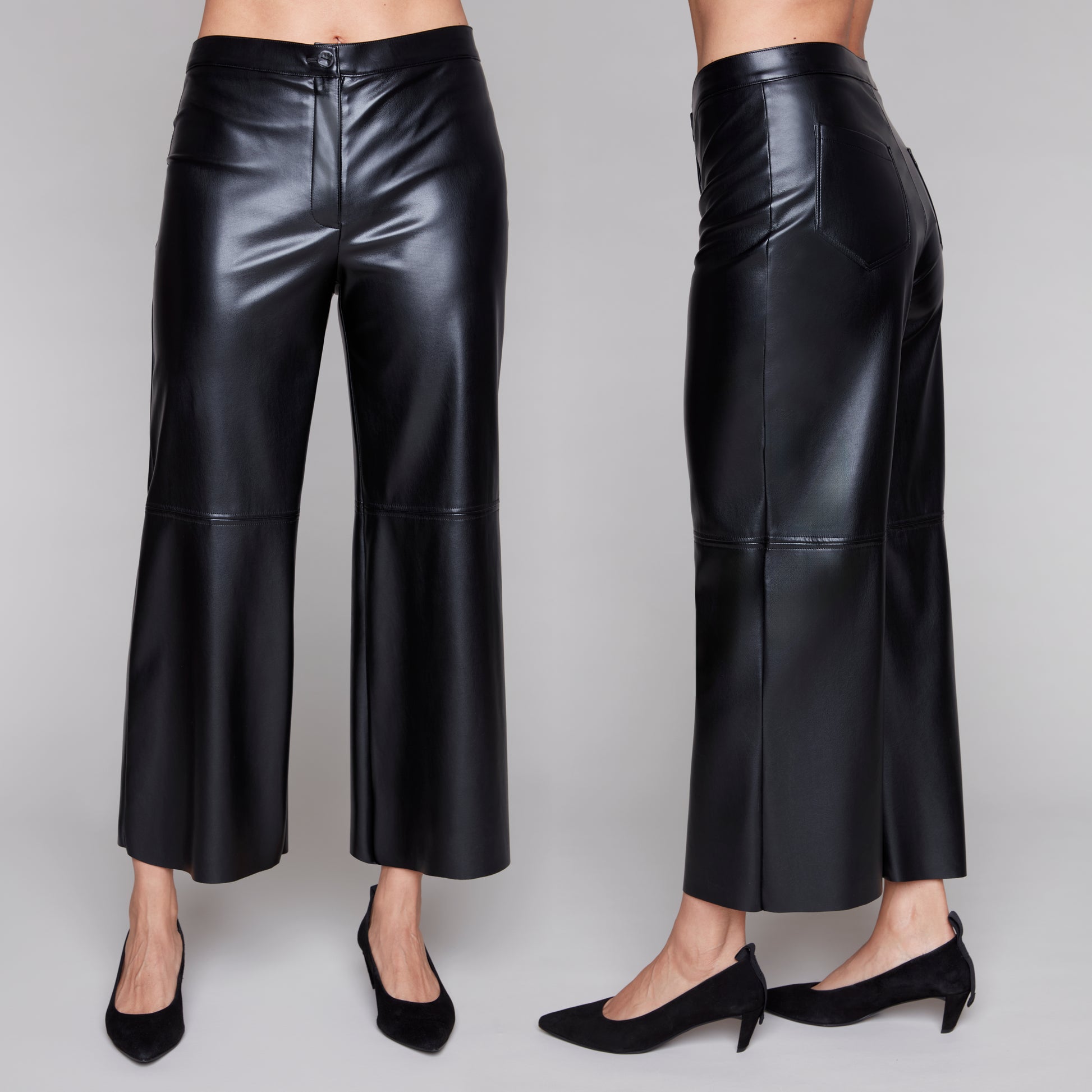 Faux Leather Wide Leg Pant
