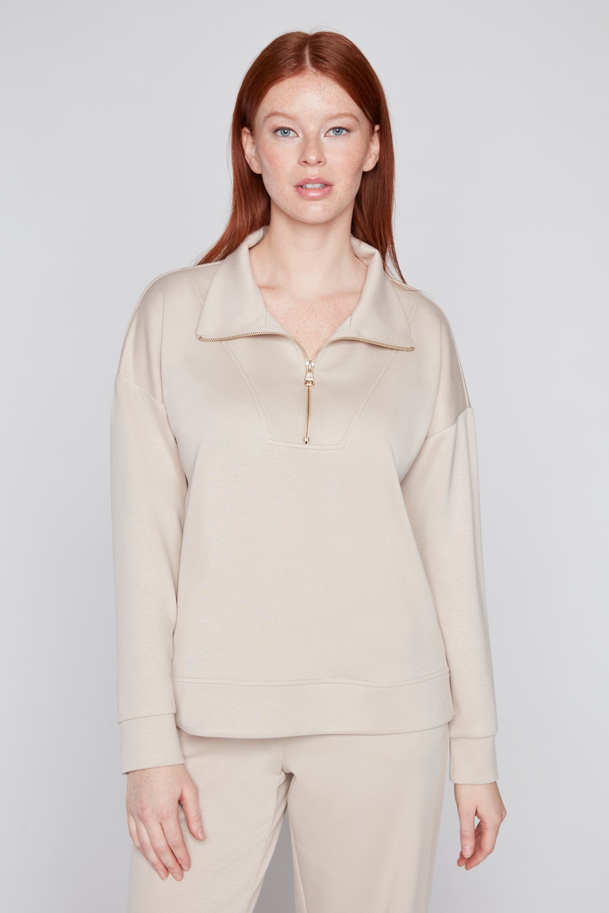 Half Zip Knit Top