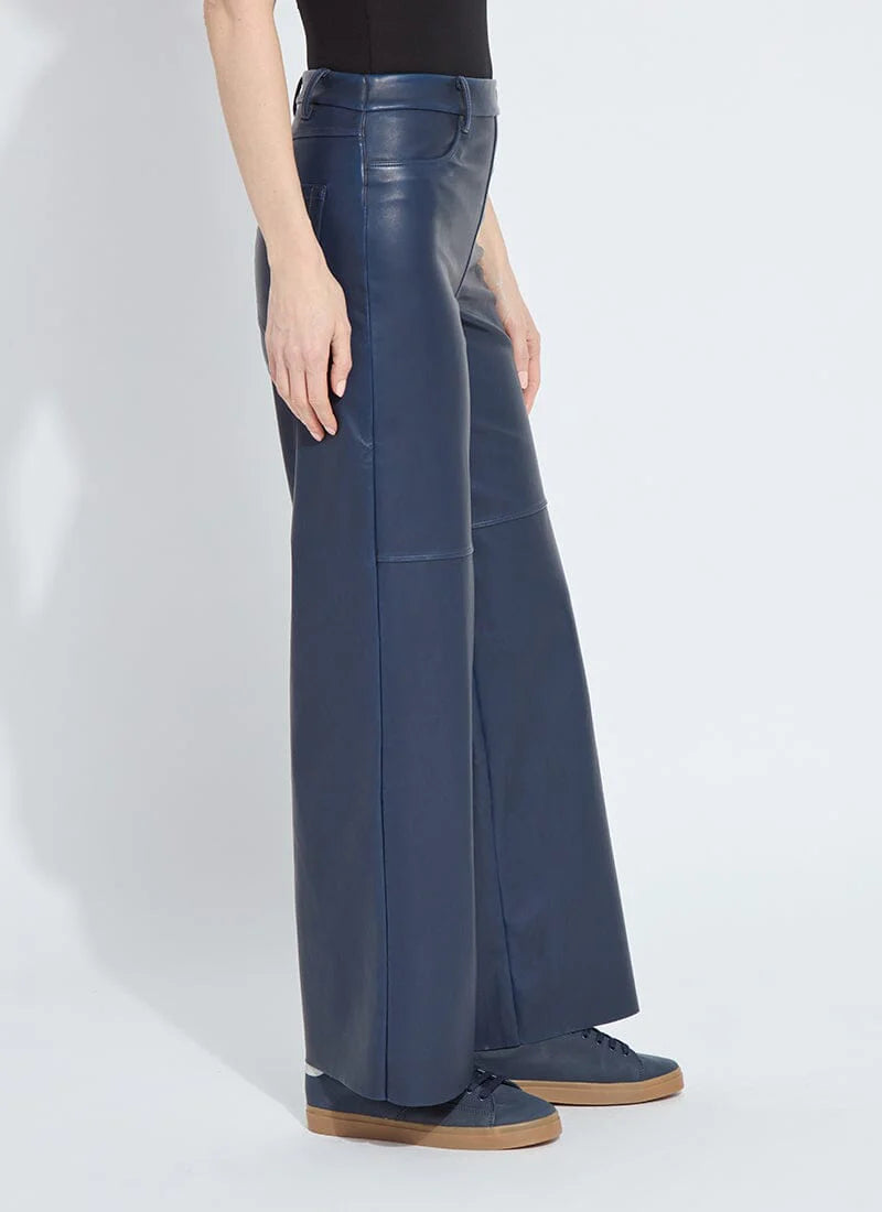 Cortina Hi Waist Wide Leg Vegan Leather Pants
