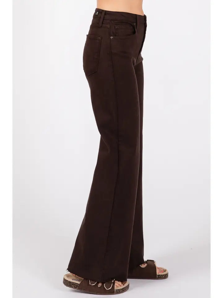 Paola  Raw Hem Wide Leg jean