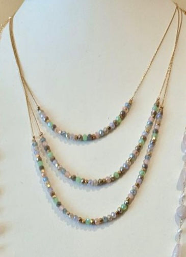 Multi Bead 3 Strand necklace