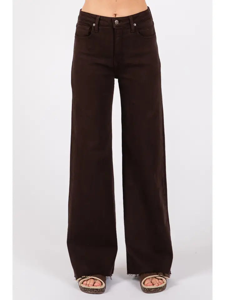 Paola  Raw Hem Wide Leg jean