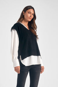 Sweater Vest Shirt Combo (more colors)