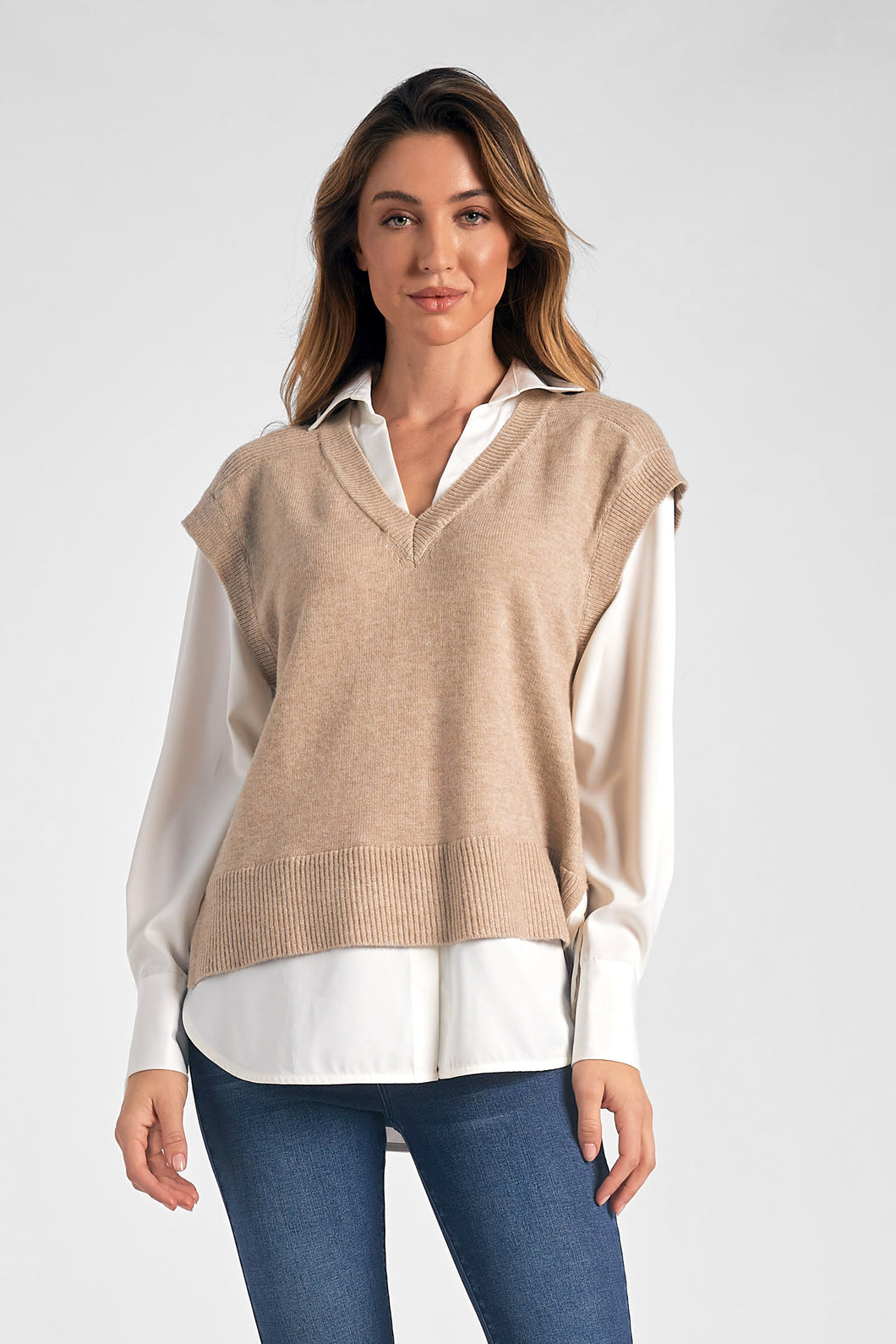 Sweater Vest Shirt Combo (more colors)
