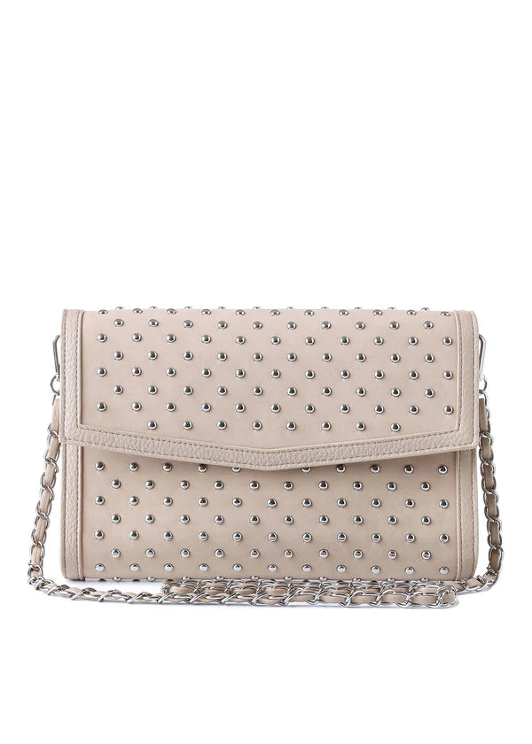 Beth Studded Suede Clutch