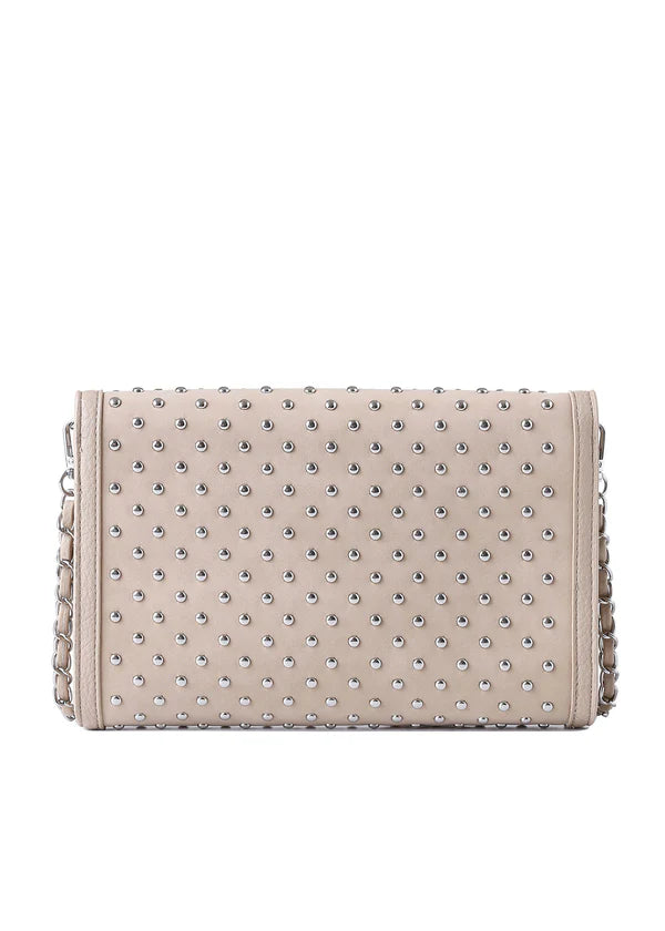 Beth Studded Suede Clutch