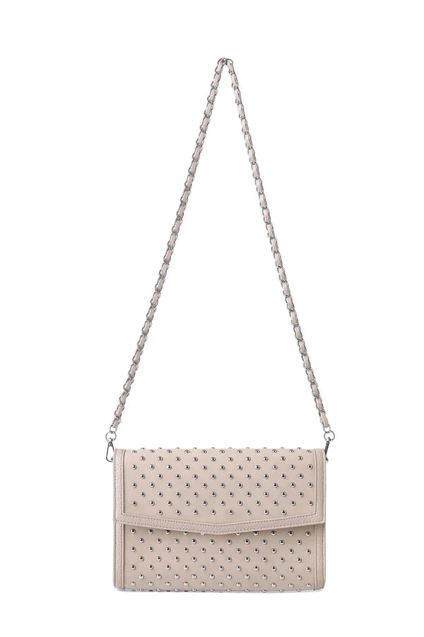 Beth Studded Suede Clutch