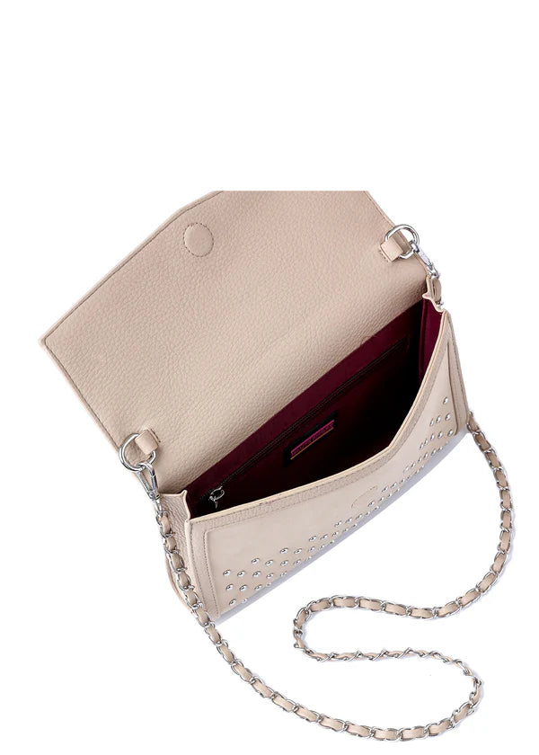 Beth Studded Suede Clutch