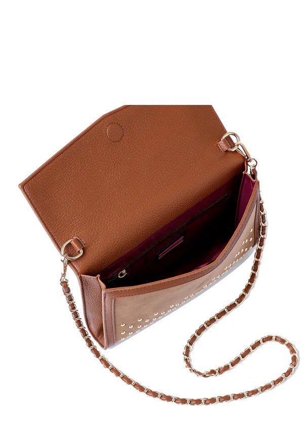 Beth Studded Suede Clutch