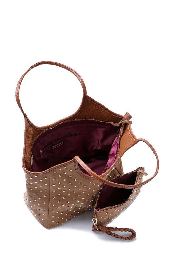 Isla Saddle Studded Tote