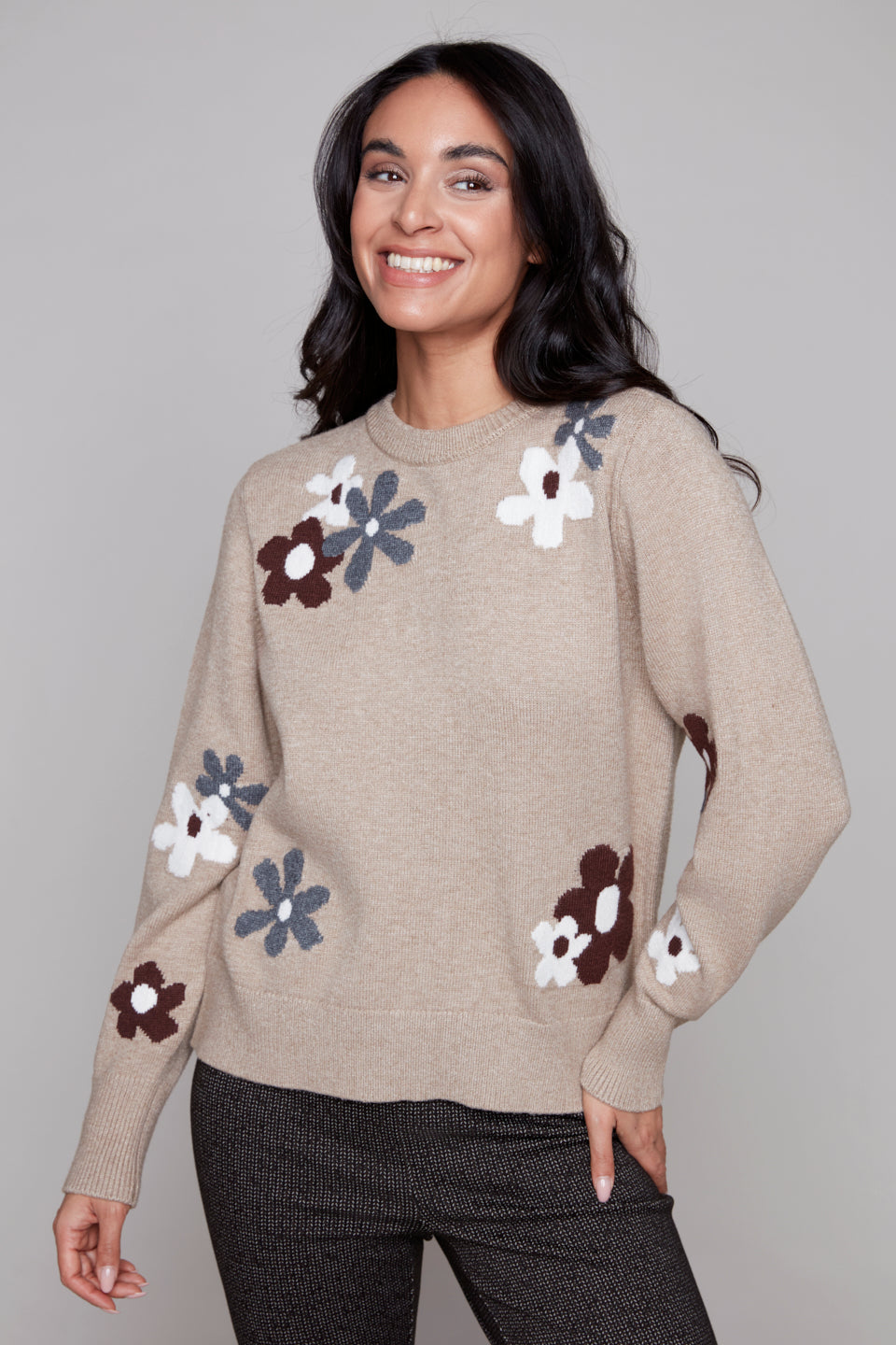 Crew Neck Flower Sweater (more colors)