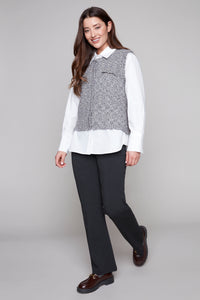 Fray Edging Knit Vest