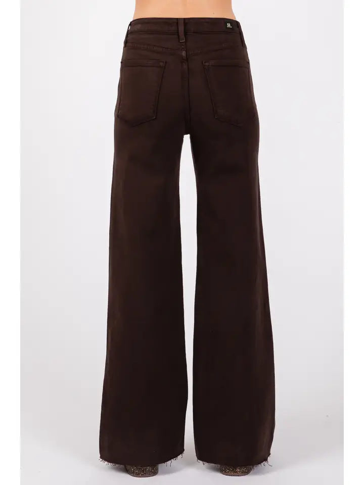 Paola  Raw Hem Wide Leg jean