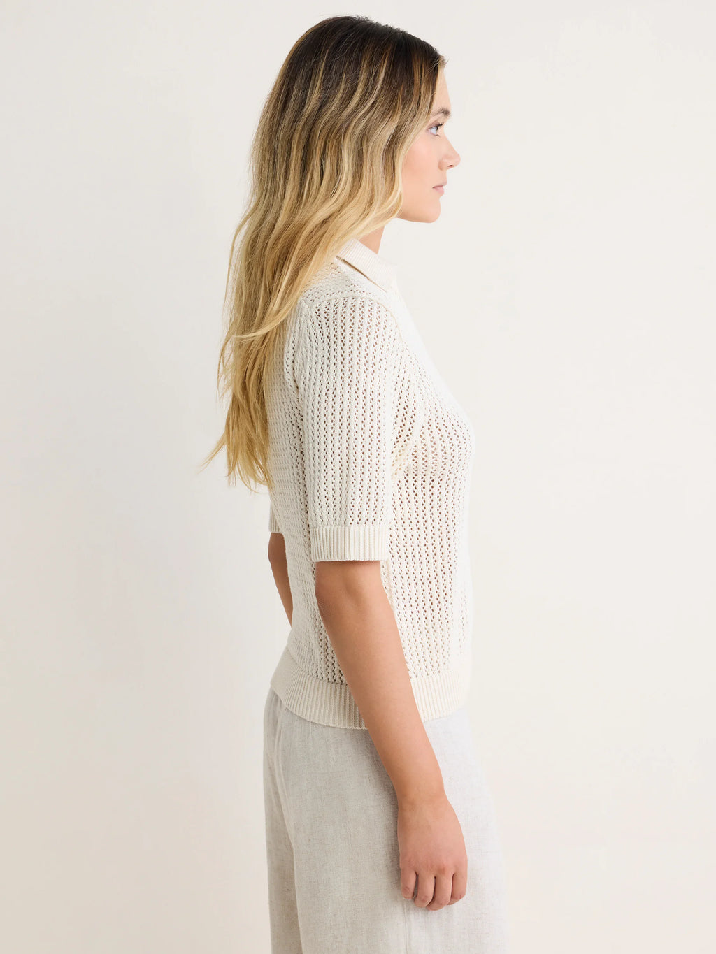 Mesh Polo Sweater