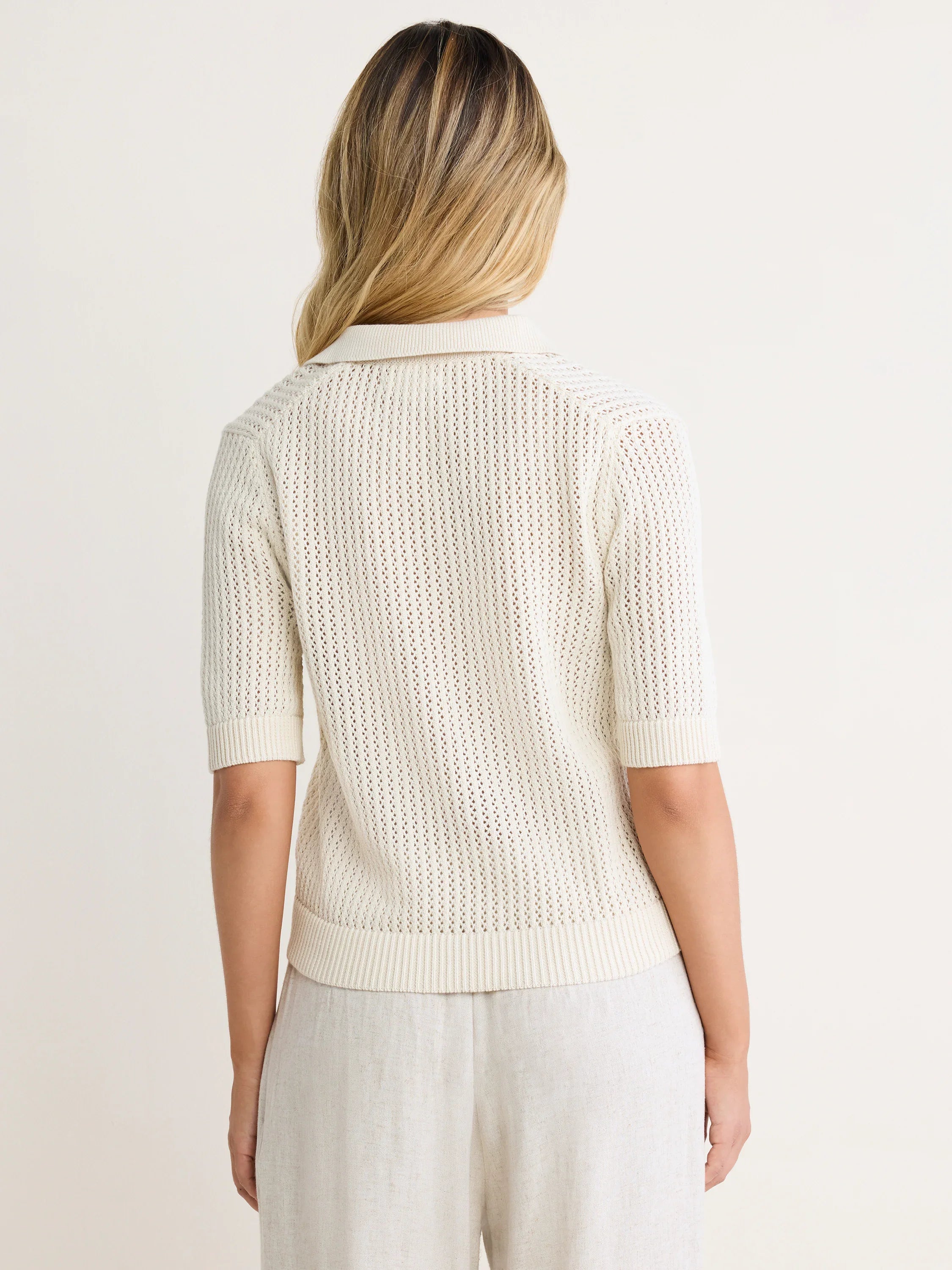 Mesh Polo Sweater