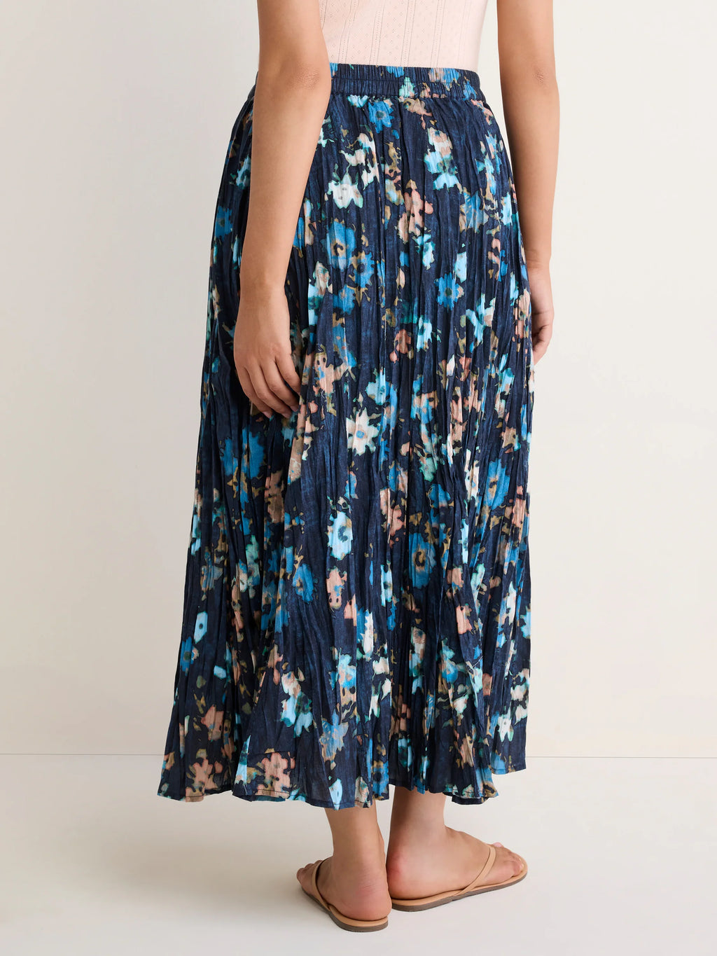 Glowy Floral Cotton Crinkle Skirt