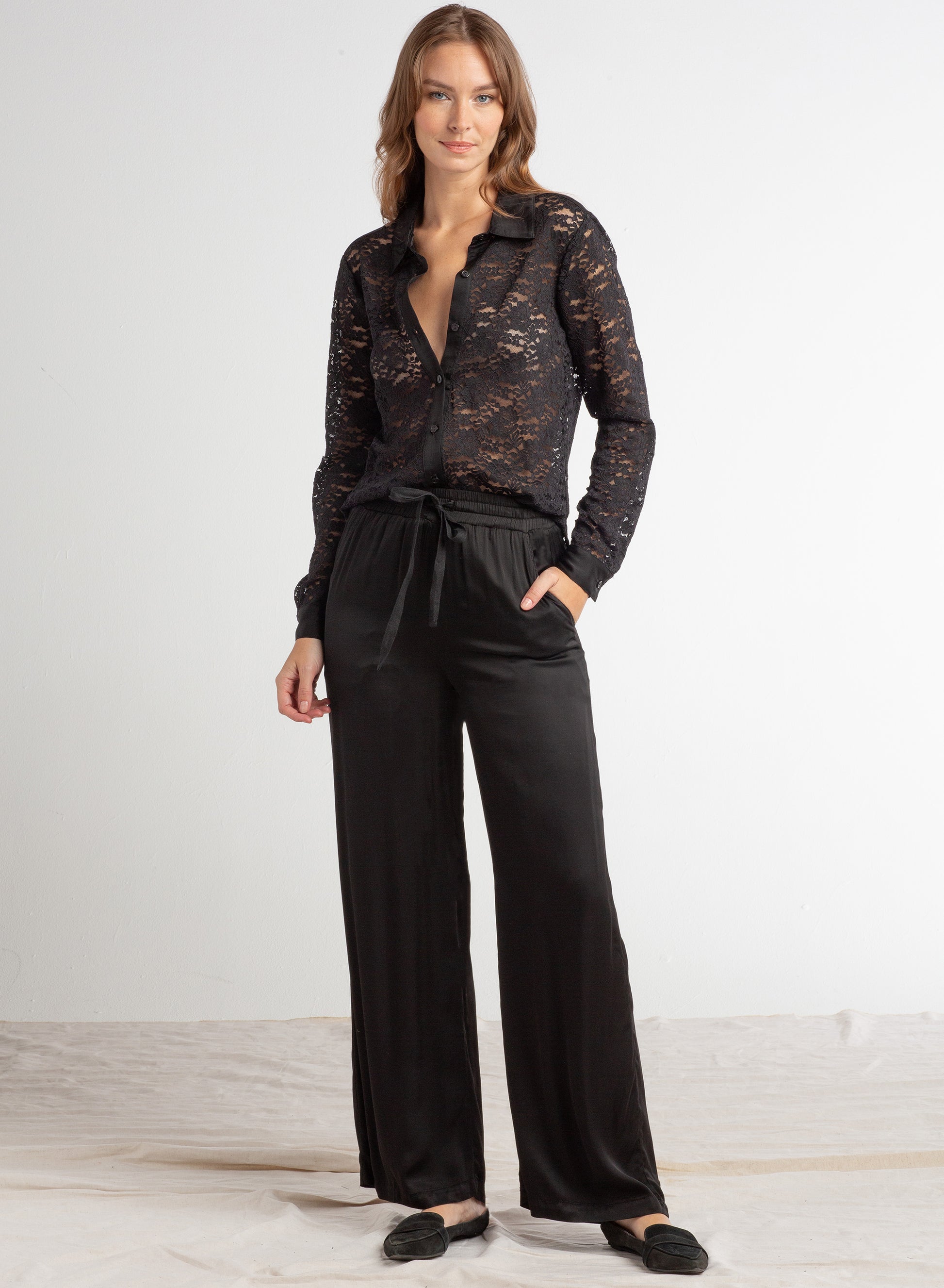 Lace Boyfriend Button Down Shirt