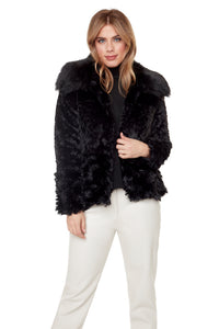 Faux Fur Woven Jacket