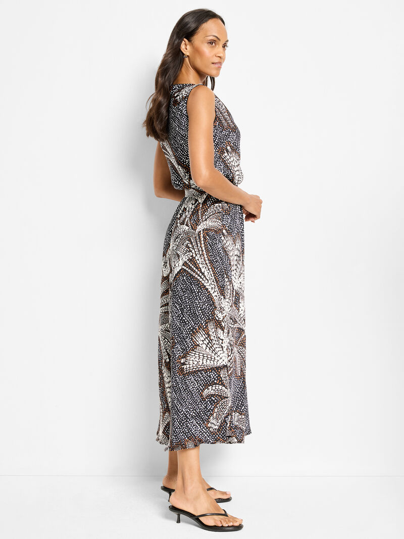 Dotty Palms Boat Neck Dress