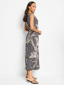 Dotty Palms Boat Neck Dress
