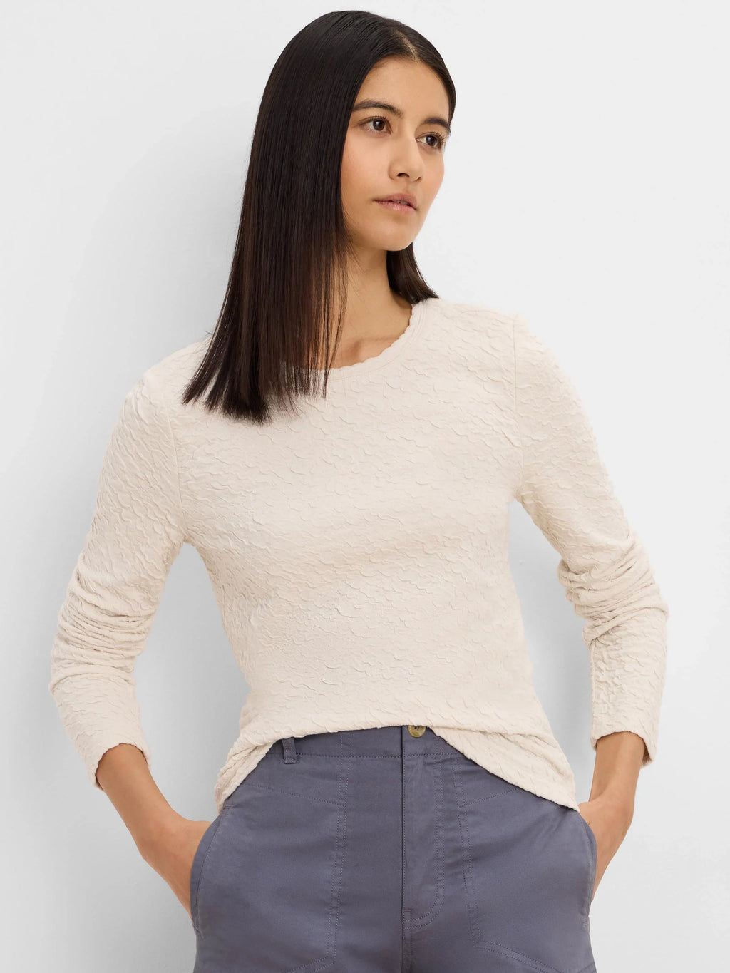 Crinkle Knit Textured Top