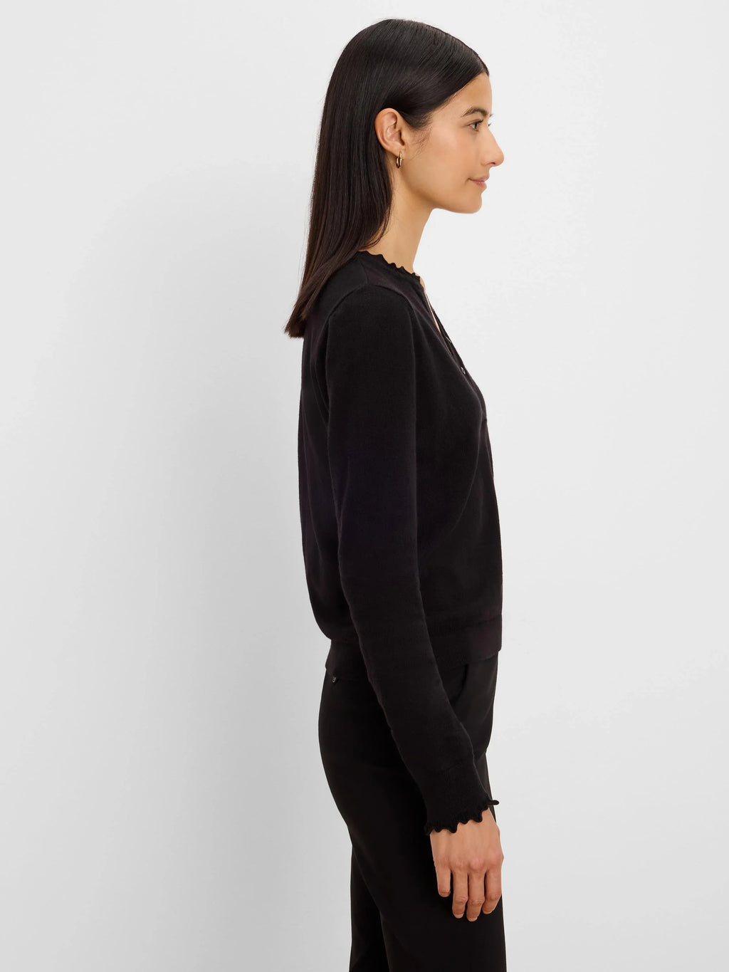 Henley Ruffle Sweater
