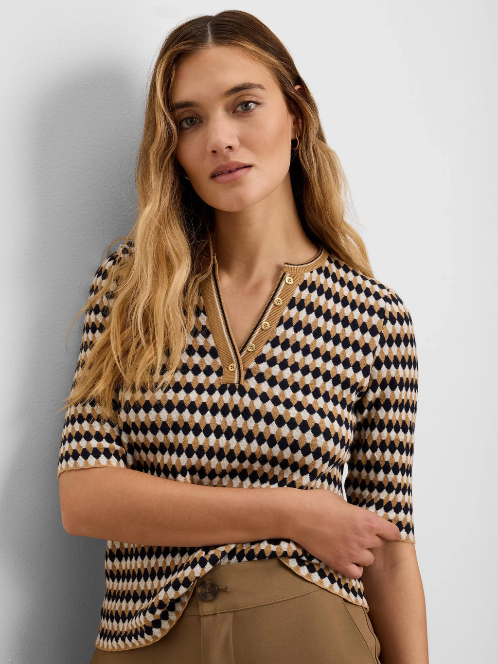 Angled Jacquard Sweater