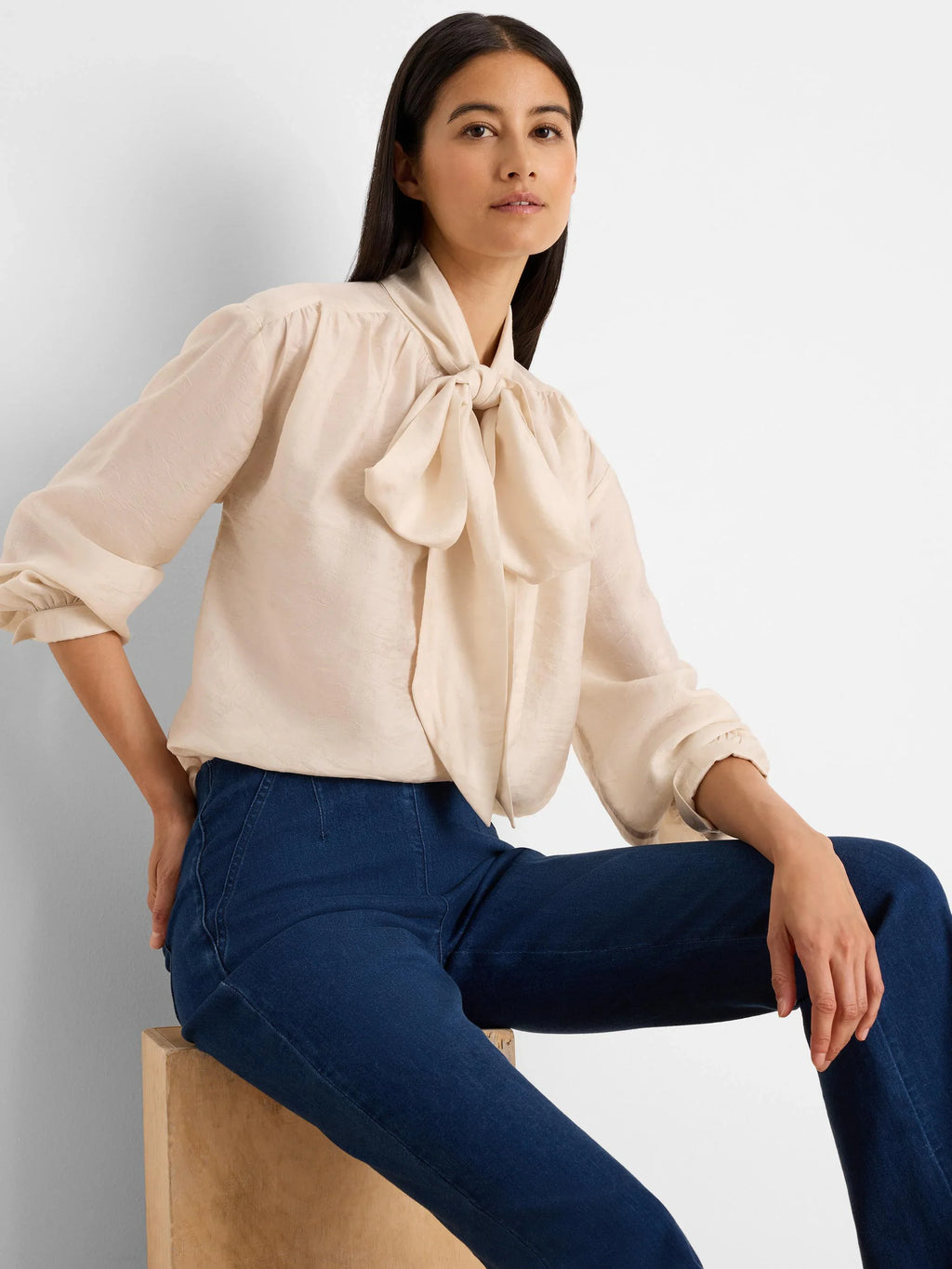 Crinkle Tie Neck Top