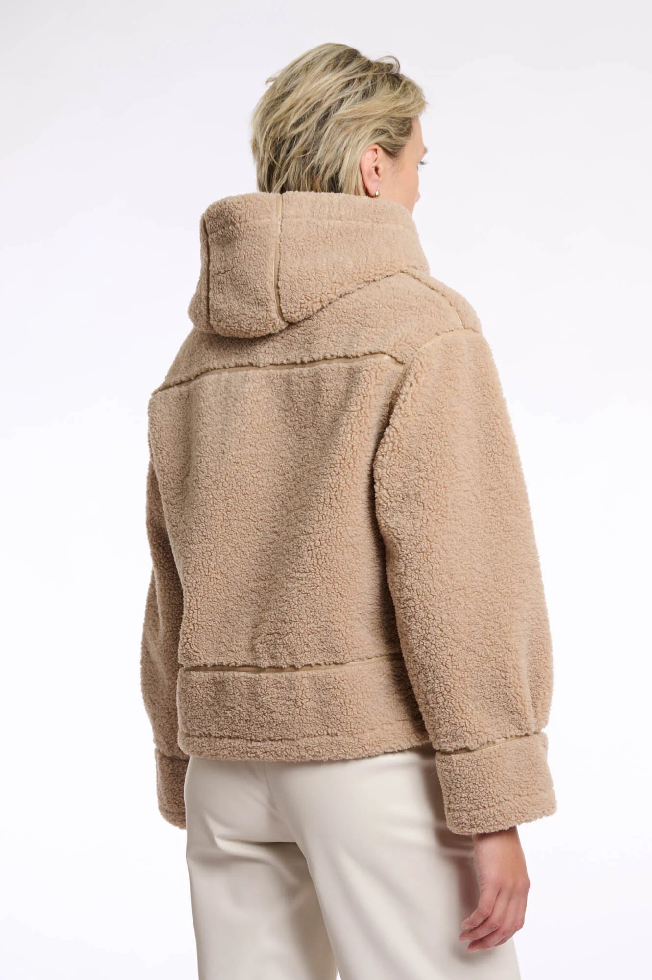 Felicia Hooded Faux Shearling Jacket