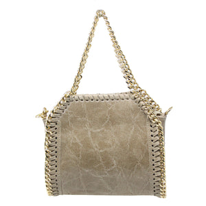 Chain Trim Leather Handbag (more colors)