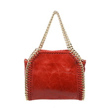 Load image into Gallery viewer, Chain Trim Leather Handbag (more colors)
