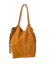 Load image into Gallery viewer, Glass Tassel Suede Tote (more colors)
