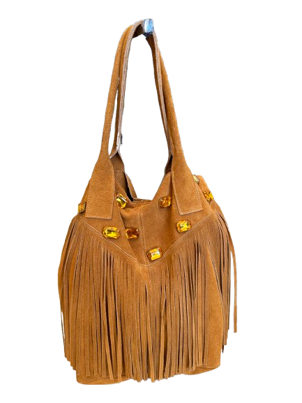 Glass Tassel Suede Tote (more colors)