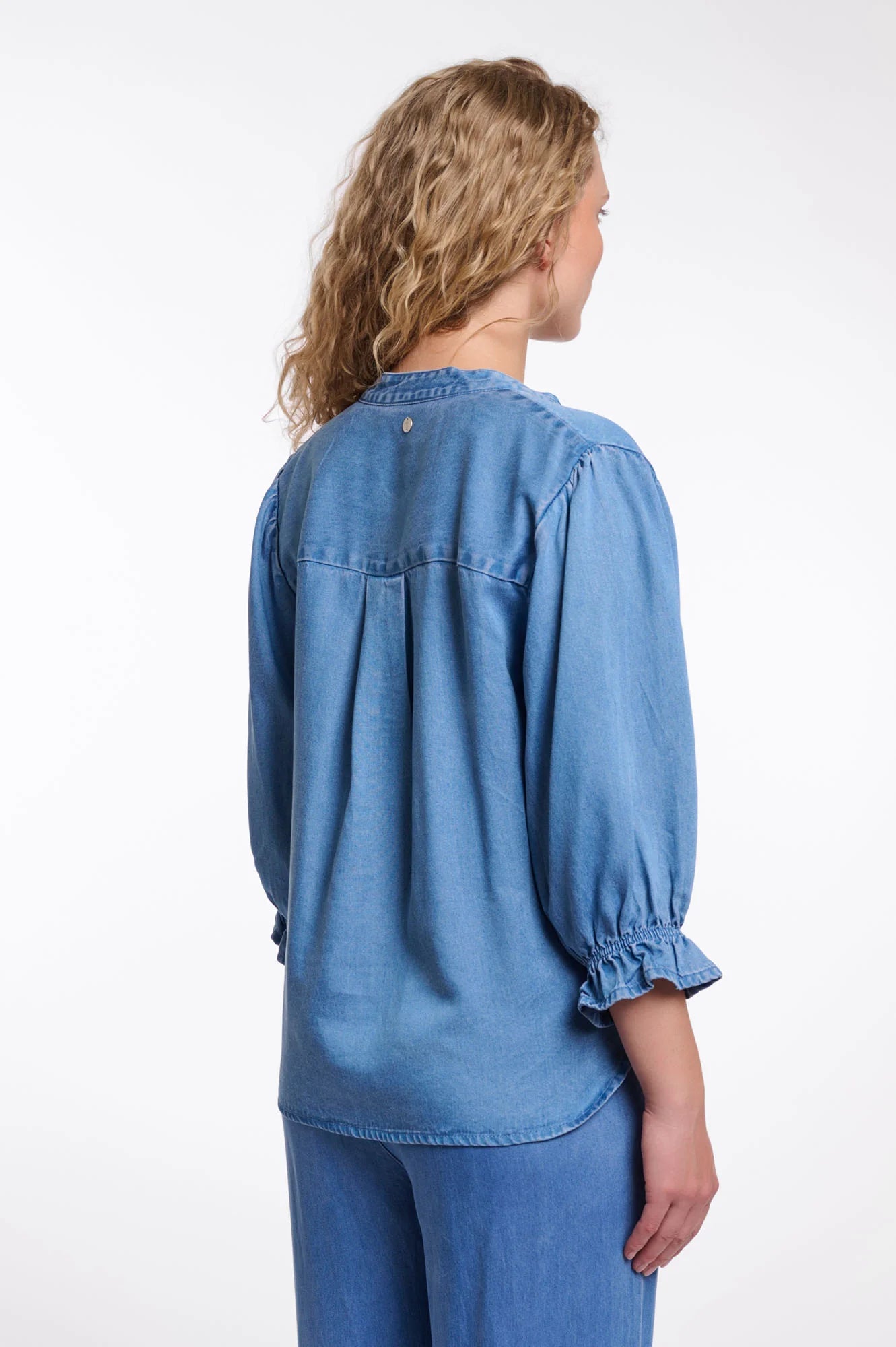 3/4 Sleeve Denim Top