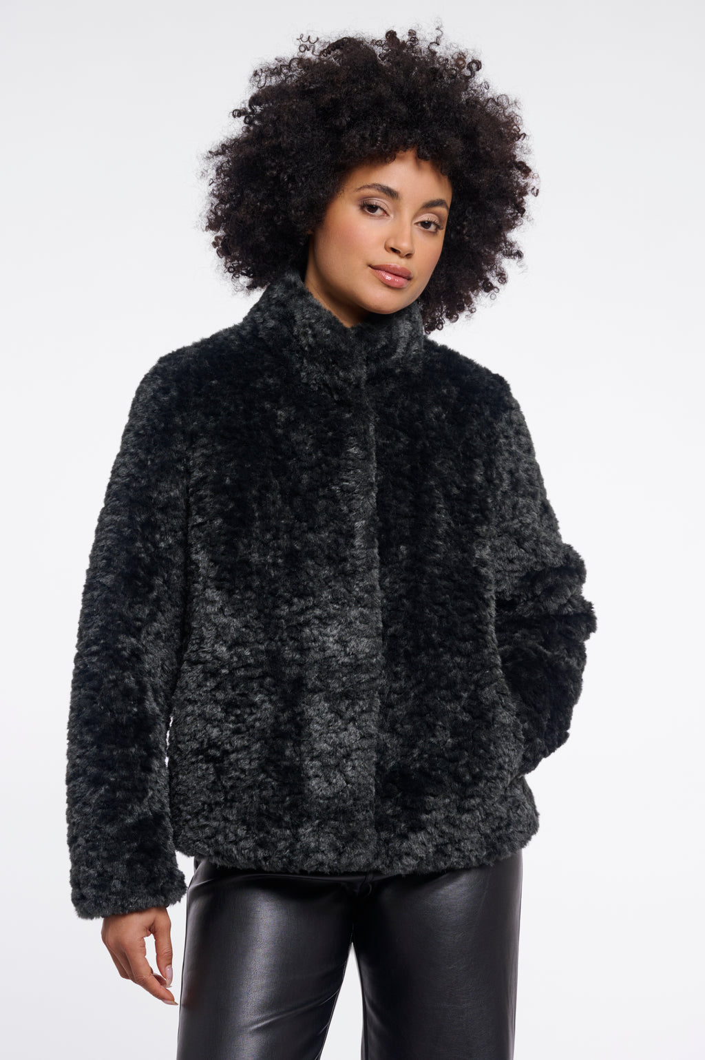 Kion Faux Fur Jacket w/High Neck