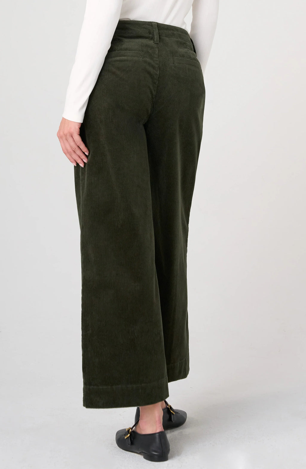 Corduroy Crop Wide Leg w/Pintucks