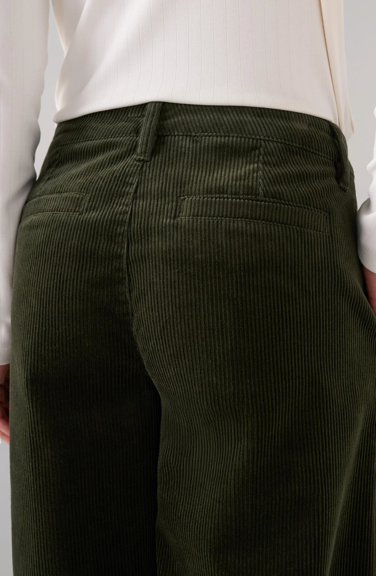 Corduroy Crop Wide Leg w/Pintucks