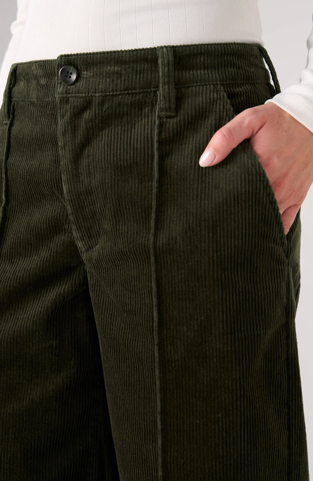 Corduroy Crop Wide Leg w/Pintucks