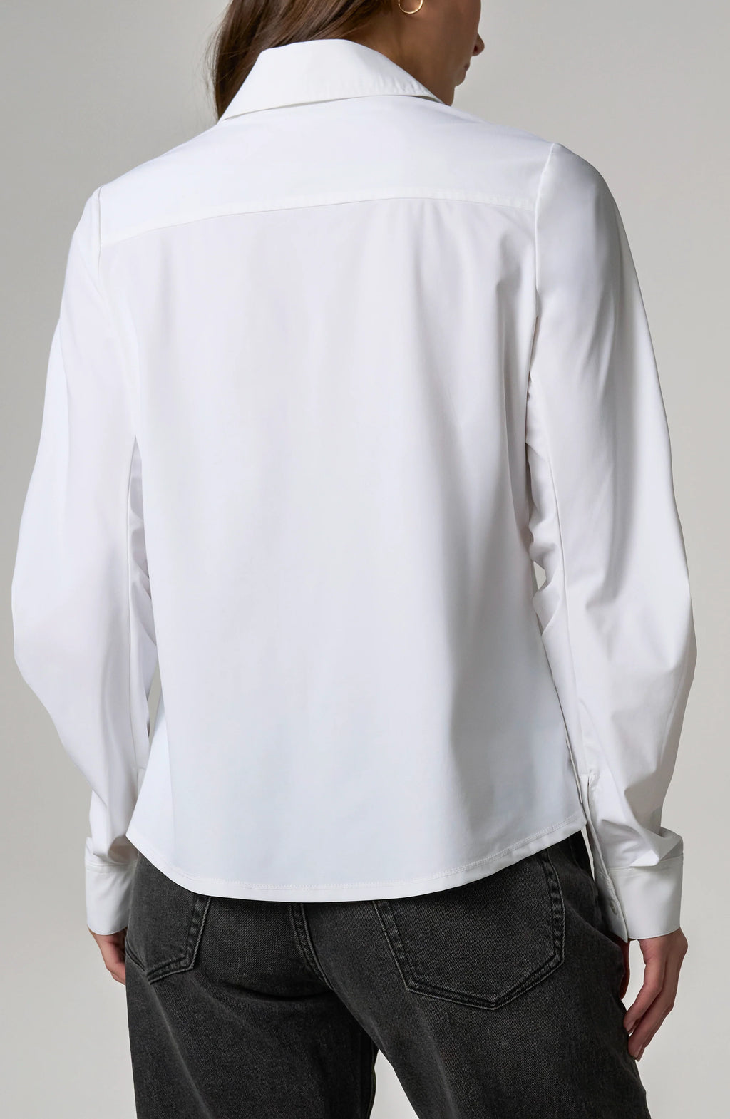 Pleated Sleeve Button Front Shirt